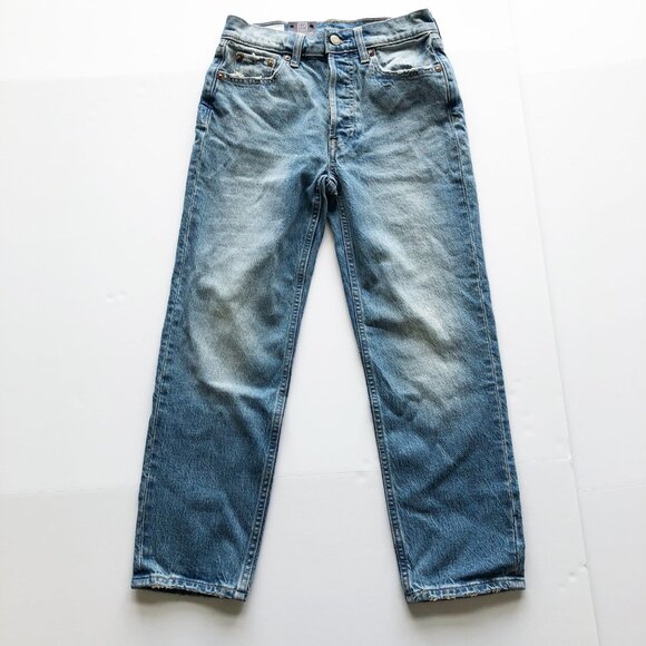 GAP NWT Cheeky Straight Leg Medium Indigo Jeans Womens 24 Petite - Picture 3 of 10